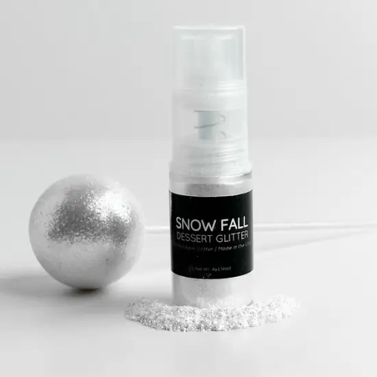 Shine Dessert Glitter: "Snow Fall" - White Edible Dessert Glitter (Dust Pump) {1}
