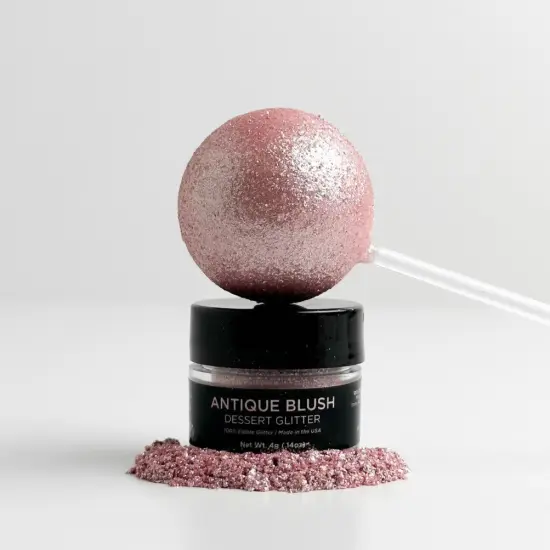Shine Dessert Glitter: "Antique Blush" - Soft Pink Edible Dessert Glitter {1}