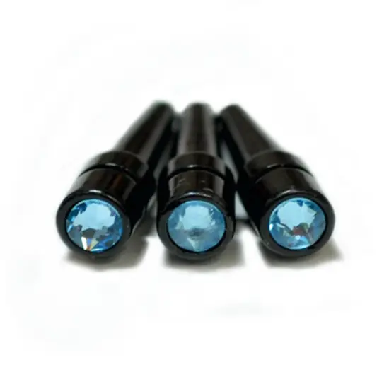 WE Games Black Metal Cribbage Pegs with Swarovski Austrian Crystals - Set of 3 {7}