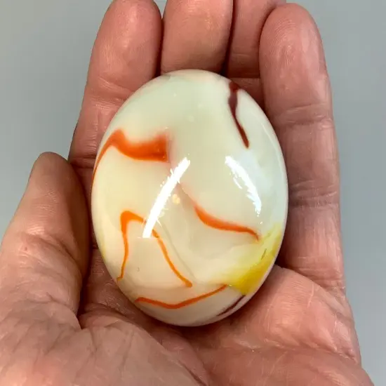 Toe Breaker 50mm (2") GELATO White Swirl Marbles glass Toebreaker HUGE {2}