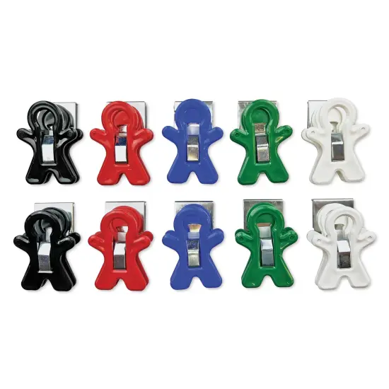 The Pencil Grip Magnet Man Magnetic Clip - Assorted Colors, Set of 10 {1}
