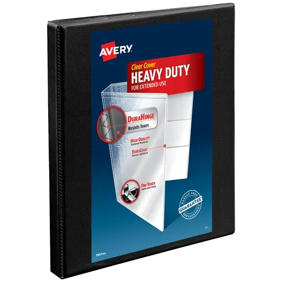 Avery Nonstick Heavy-Duty View 3 Ring Binder, 0.5" Slant Rings, 1 Black Binder (05233) {1}