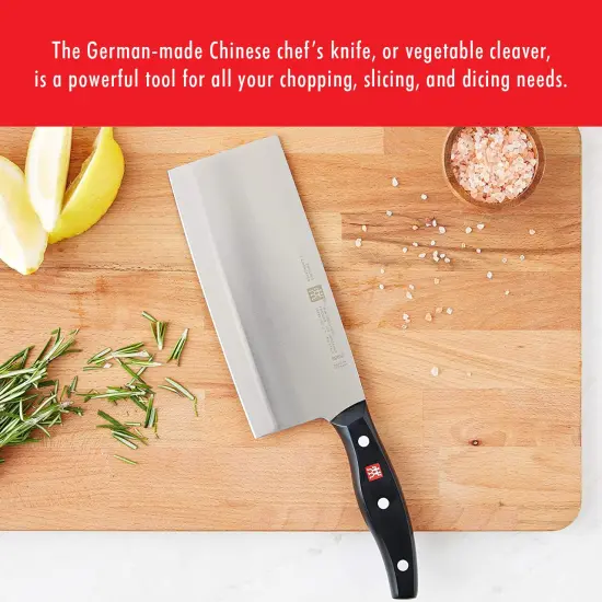 ZWILLING TWIN Signature Chinese Chef Knife, Chinese Cleaver Knife, 7-Inch, Stainless Steel, Black {3}
