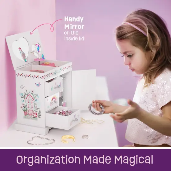 Unicorn Musical Jewelry Box for Kids - Unicorn Gifts for Girls, Ages 3-8, Best Princess Room Unicorn Toys Gift for Age 3, 4, 5, 6, 7, 8 Year Old Little Girl - Birthday Present Toy Ideas Music Box {2}