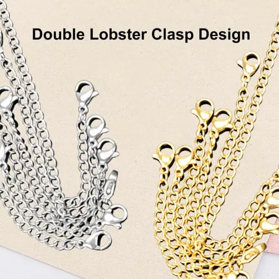 12X Extender Safety Chain Jewelry Necklace Bracelet Lobster Lock Stainless Steel {3}