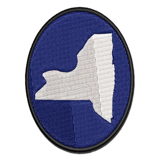 New York State Silhouette Multi-Color Embroidered Iron-On or Hook & Loop Patch Applique {1}