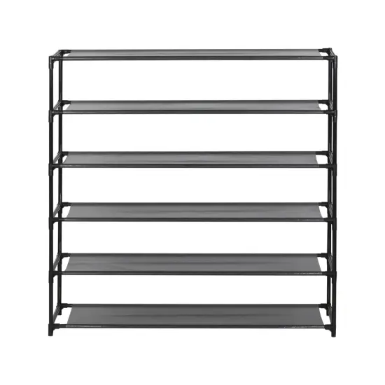 6-Tier Shoe Storage and Organizer Rack Gray {7}