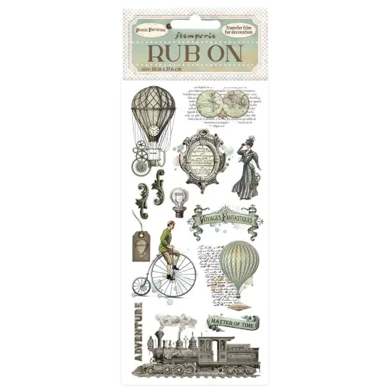 Stamperia Rub-On 4"X8.5"-Voyages Fantastiques Balloons {1}