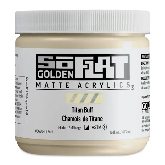Golden SoFlat Matte Acrylic Paint - Titan Buff, 473 ml, Jar {1}