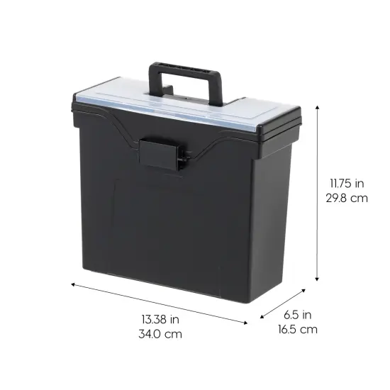 IRIS USA Portable Letter Size File Box with Handle for Hanging Folders {6}