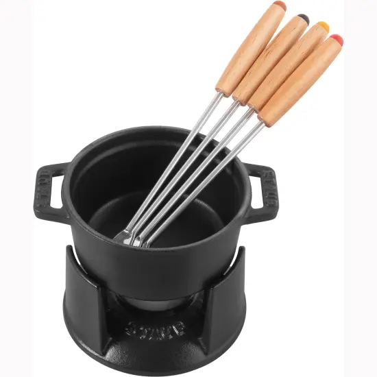 STAUB Cast Iron 0.25-qt Mini Chocolate Fondue Set {1}