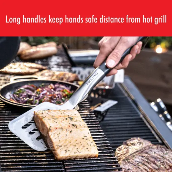 ZWILLING BBQ+ 17-inch Triple-Rivet Stainless Steel Grill Spatula with Serrated Edge {6}