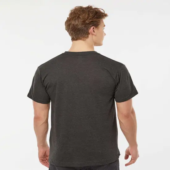Tultex&reg; Poly Rich V-Neck Short Sleeve T-Shirt Heather charcoal {6}