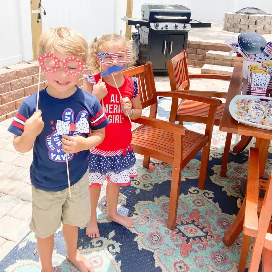 Big Dot of Happiness Stars & Stripes - Memorial Day, 4th of July and Labor Day USA Patriotic Party Photo Booth Props Kit - 20 Count {3}