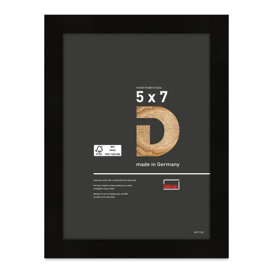 Deha Design Fontana Wood Frame - with Easel Back, Black, 5" x 7" {1}