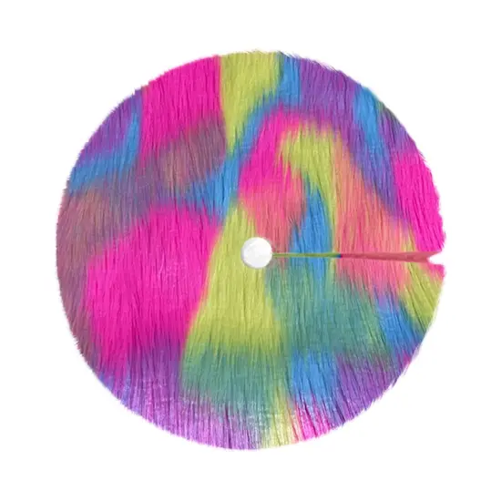 FabricLA 36" Pastel Patch Faux Fur Christmas Tree Skirt - Fluffy Plush Tree Skirt (91cm) for Holiday Decorations {2}