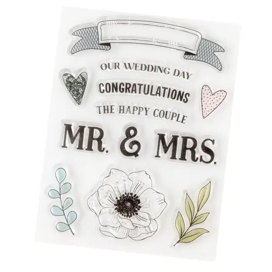 American Crafts A Perfect Match Clear Stamps-12/Pkg {4}