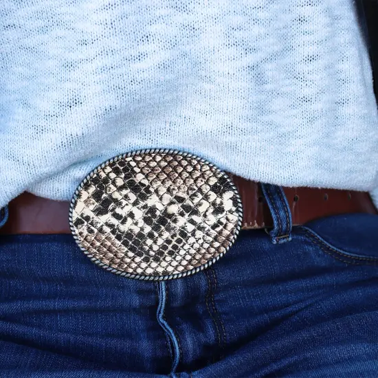 Realeather(R) Crafts Printed Leather Trim 9"X3"-Python Taupe {4}