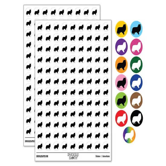 Shetland Sheepdog Sheltie Dog Solid 200+ 0.50" Round Stickers Rainbow {1}