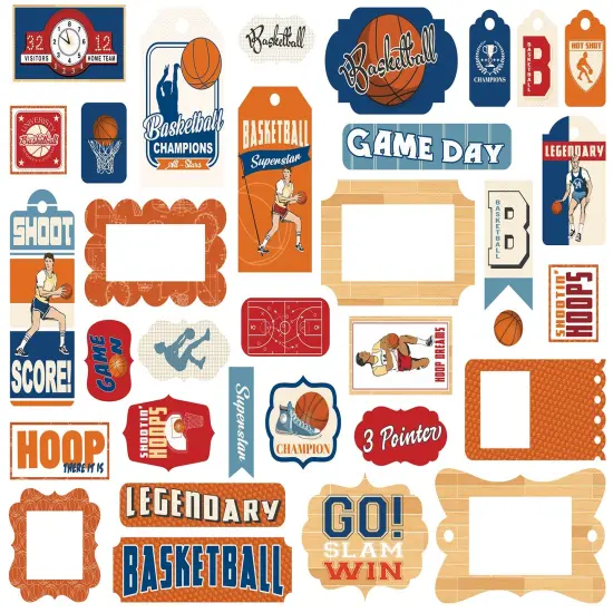 Carta Bella Cardstock Ephemera 33/Pkg-Frames & Tags, Slam Dunk {3}