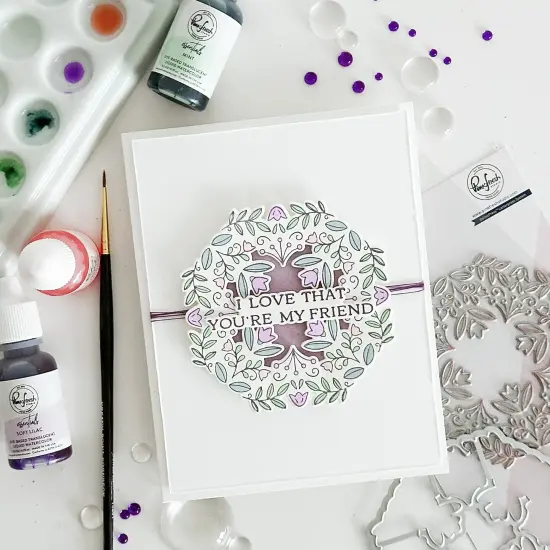 Pinkfresh Studio Press Plate-Floral Octagon Frame {5}