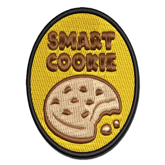 Smart Cookie Chocolate Chip Teacher Student Multi-Color Embroidered Iron-On or Hook & Loop Patch Applique {1}