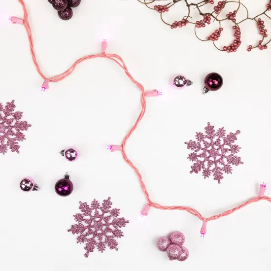 Northlight LED Wide Angle Christmas Lights - Pink - 33' Pink Wire - 100ct {4}