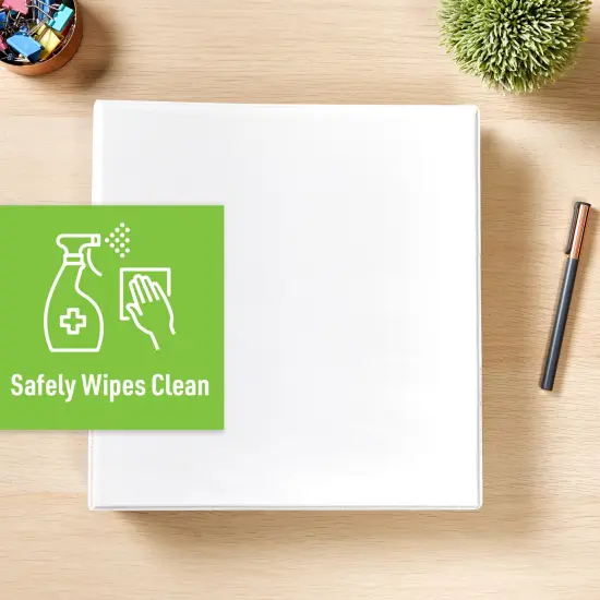 Avery TouchGuard Protection View 3 Ring Binder, Clear View Cover, 1.5" Slant Rings, 1 White Binder (17142) {5}