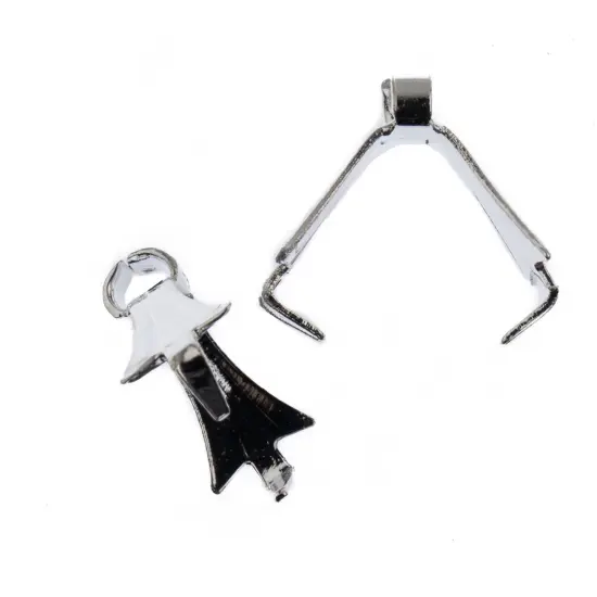 John Bead Pinch Bail 4x7mm 3/Pkg-Silver {2}