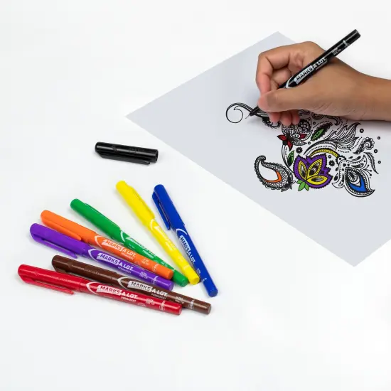 Avery Marks A Lot Permanent Markers, Pen-Style Size, Ultra Fine Tip, 8 Assorted Markers (09231) {6}
