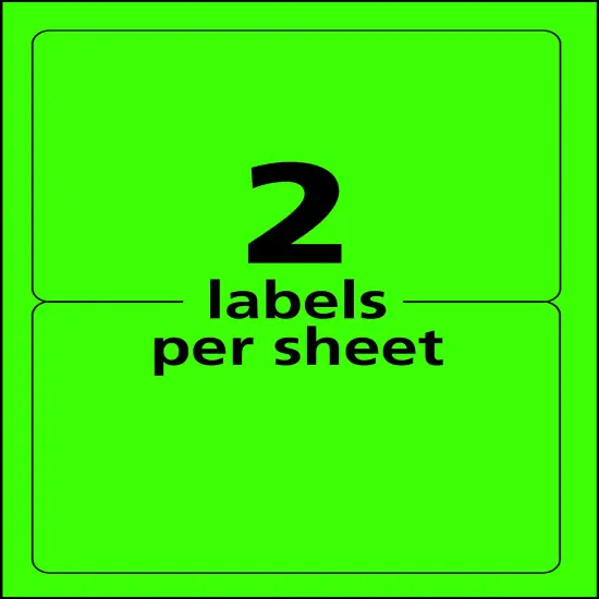 Avery Neon Shipping Labels for Laser Printers, 5-1/2" x 8-1/2", 200 Neon Green Labels (5952) {4}