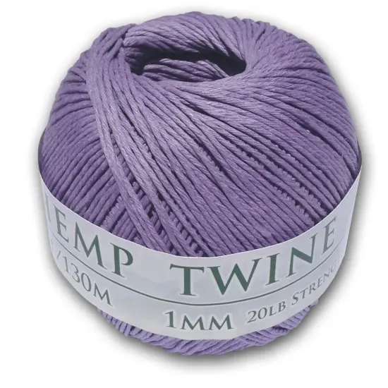 Hemptopia, Hemp Twine Ball, 430ft, 20lb test strength, Multiple colors, All Natural Lavender {2}