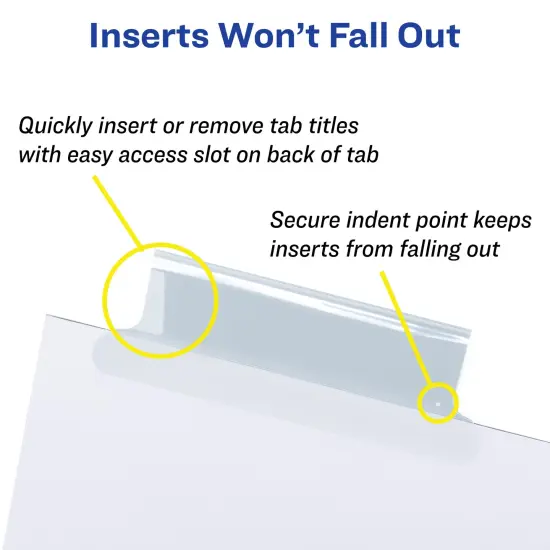 Avery Extra-Wide Big Tab Insertable Dividers for 3 Ring Binders, 8-Tab Sets, White Paper, Clear Tabs, Works With Sheet Protectors, 6 Sets (11254) {5}