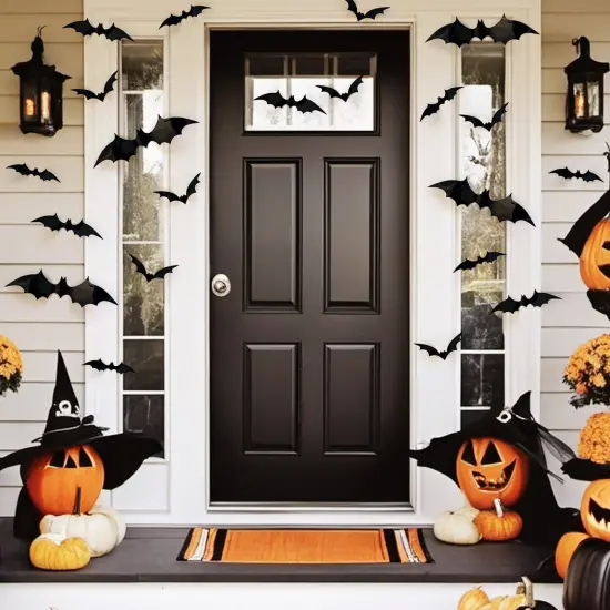 Wrapables 3D Bat Decorative Wall Decor Stickers, Decals for Halloween, Parties (60 pcs) {4}