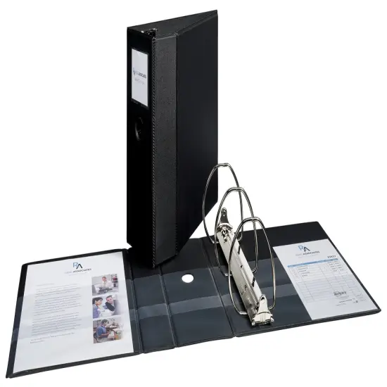 Avery Durable 3 Ring Binder, 5" One Touch EZD Rings, Label Holder, Locking Rings, 1 Black Binder (08901) {6}