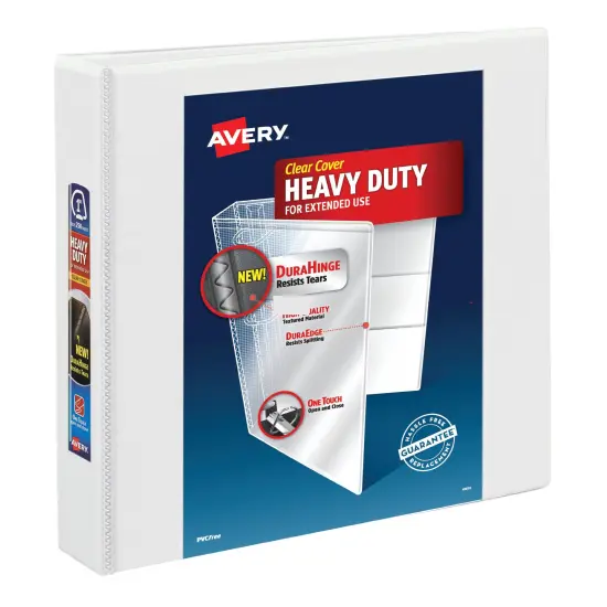 Avery Heavy-Duty View 3 Ring Binder, 1.5" One Touch EZD Rings, 1 White Binder (79195) {1}
