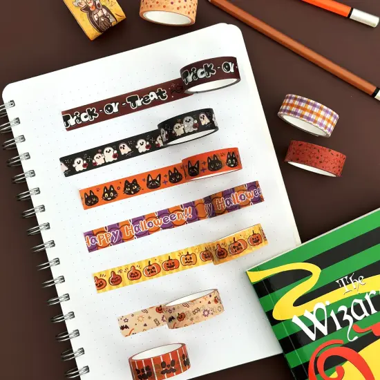 Wrapables Halloween Washi Tape for Scrapbooking, Stationery, Diary, Card Making, 11pc Trick or Treat {5}