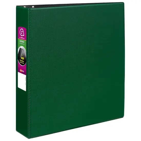Avery Durable 3 Ring Binder, 2" Slant Rings, 1 Green Binder (27553) {1}