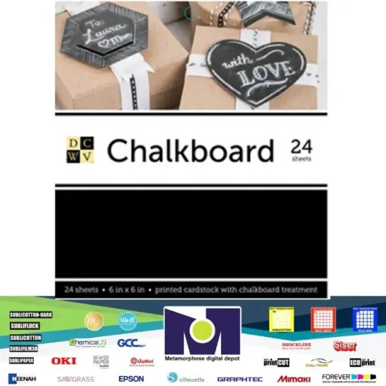 DCWV&reg;️ CHALKBOARD PAD BLACK 6"X6" 24/PKG PS-016-00015 {1}