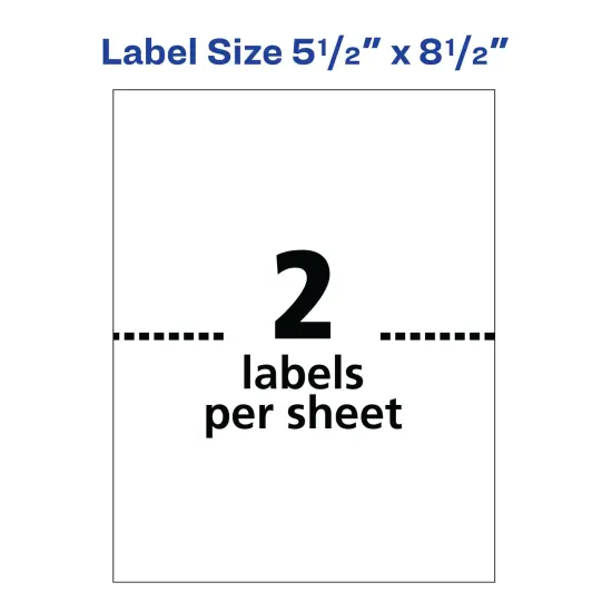 Avery Printable Shipping Labels, 5.5" x 8.5" Customizable Stickers, White, 200 Blank Mailing Labels, Great for Mailing, Shipping, Organizing, and More (8426) {4}