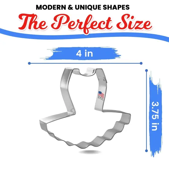 Tutu Cookie Cutter 4 in B1616, CookieCutter.com, Tin Plated Steel, Handmade in the USA {2}