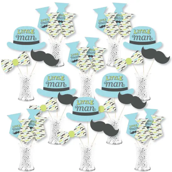 Big Dot of Happiness Dashing Little Man Mustache Party - Baby Shower or Birthday Party Centerpiece Sticks - Showstopper Table Toppers - 35 Pieces {1}