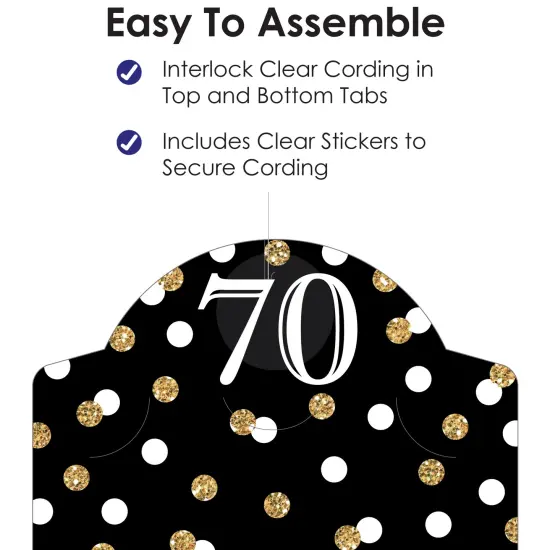 Big Dot of Happiness Adult 70th Birthday - Gold - Birthday Party Vertical Photo Garland 35 Pieces {6}