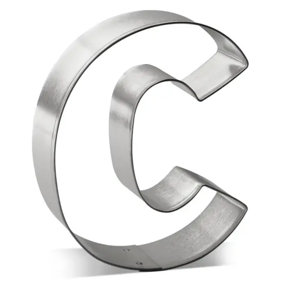 Letter C Cookie Cutter 3 in, Tin Plated Steel, Handmade in the USA {1}