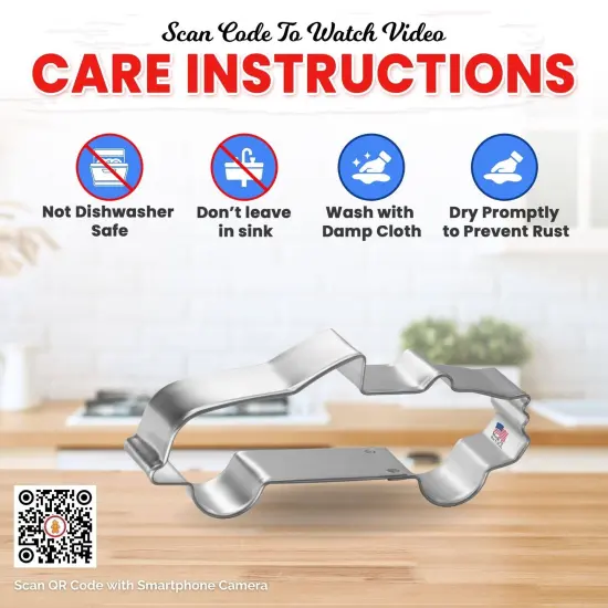 Convertible Car Cookie Cutter 4.5 in, CookieCutter.com, Tin Plated Steel, Handmade in the USA {4}