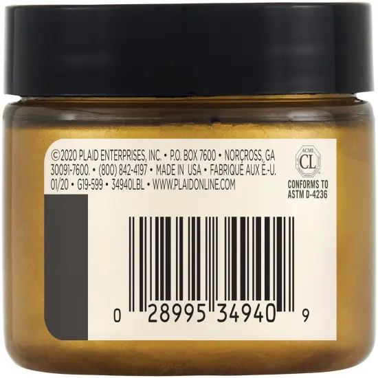 FolkArt Design Creme Paint 3oz-Gold {3}