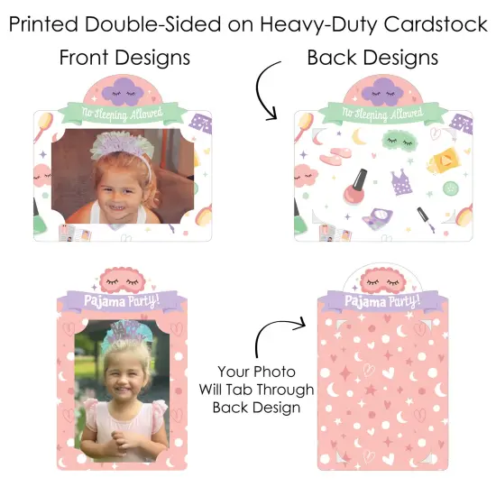 Big Dot of Happiness Pajama Slumber Party - Girls Sleepover Birthday Party Picture Centerpiece Sticks - Photo Table Toppers - 15 Pieces {7}