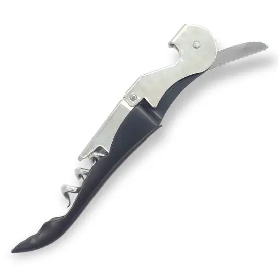 Waiter's Corkscrew Wine Bottle Opener - Built In Cork Remover, Bottle Cap Opener & Foil Cutter {3}