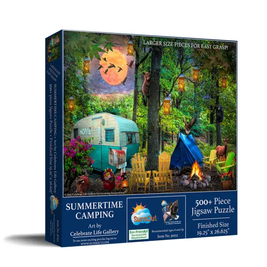 Sunsout Summertime Camping 500 pc Large Pieces Jigsaw Puzzle 30152 {3}