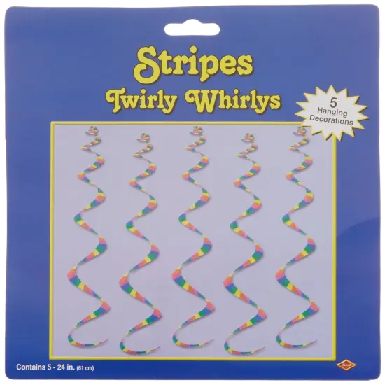 Printed Stripes Twirly Whirlys (Pack of 6) {1}